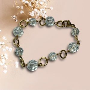 CHANEL 07P 2007 Large Crystal Gold Plated Bracelet